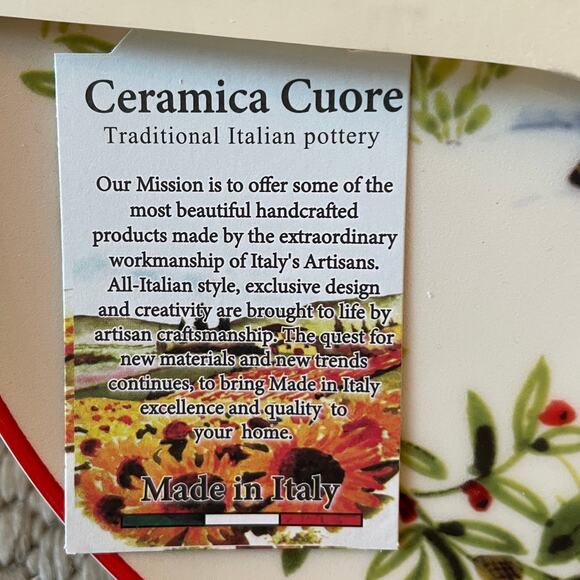 Ceramica Cuore Christmas Ceramic Appetizer Plates 8in Made in Italy Set of 4 New - Picture 15 of 15